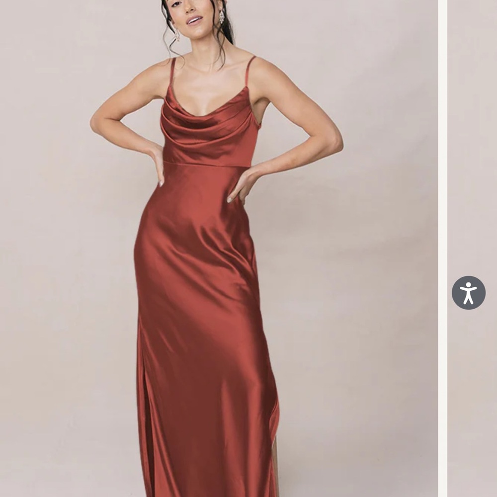 Revelry Satin Maxi Dress in Deep Red NWT Size 4